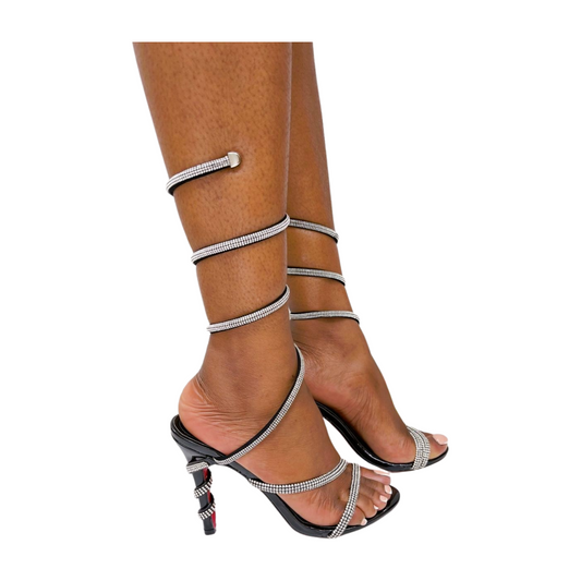 black strap u heels